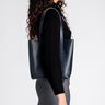 Minimalist Smooth Leather Open Top Daily Shoulder Tote Bag