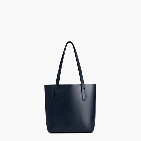 Minimalist Smooth Leather Open Top Daily Shoulder Tote Bag