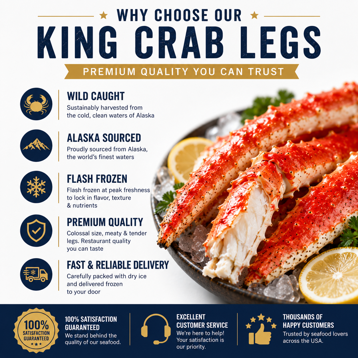 Wild Caught Alaskan King Crab Legs – Colossal Size | Flash Frozen Premium Seafood