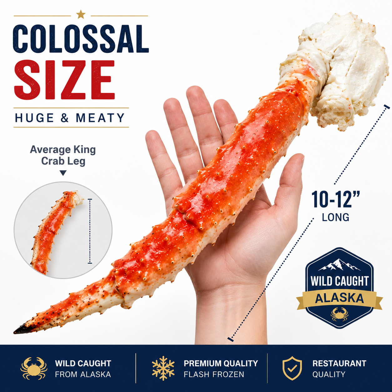 Wild Caught Alaskan King Crab Legs – Colossal Size | Flash Frozen Premium Seafood