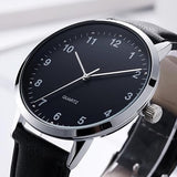 Load image into Gallery viewer, Mens Black Large Dial Arabic Numerals Black Belt Modern Classic Men's Watch