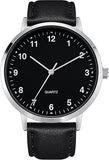 Load image into Gallery viewer, Mens Black Large Dial Arabic Numerals Black Belt Modern Classic Men's Watch