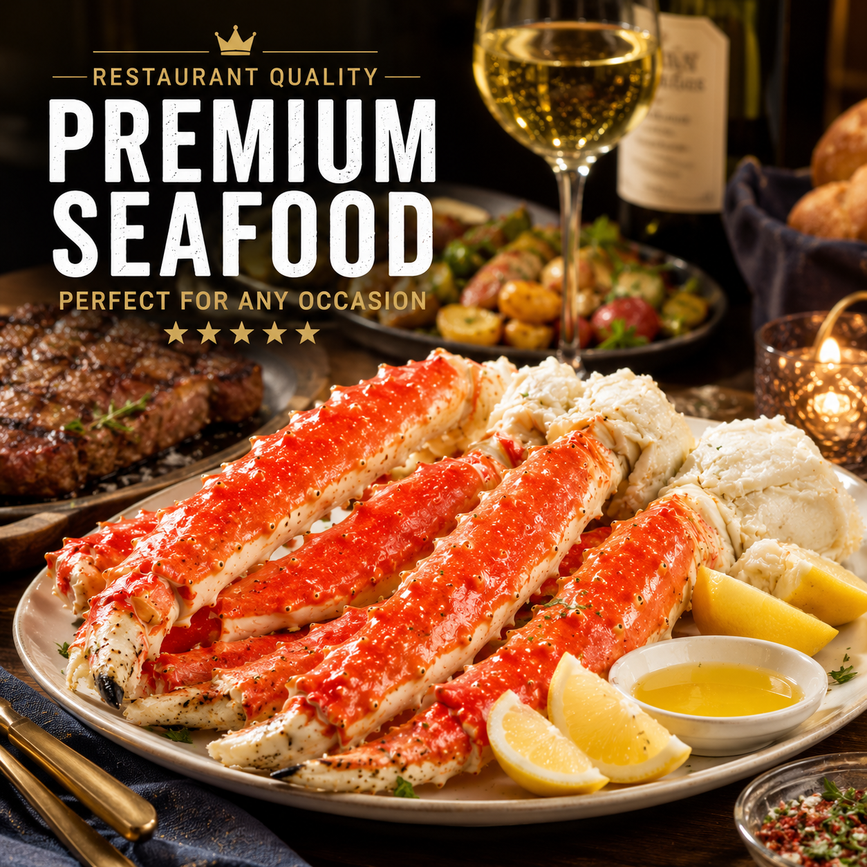 Wild Caught Alaskan King Crab Legs – Colossal Size | Flash Frozen Premium Seafood