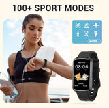 Load image into Gallery viewer, Fitness Tracker with 1.47" Touchscreen, Slim Smart Watch for Men Women, 5ATM Waterproof Activity Tracker with Heart Rate Blood Oxygen Sleep