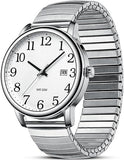 Load image into Gallery viewer, Mens Watches Easy Read Analog Quartz Sport Waterproof Watch for Men with Date and 38mm Stainless Steel Expansion Band