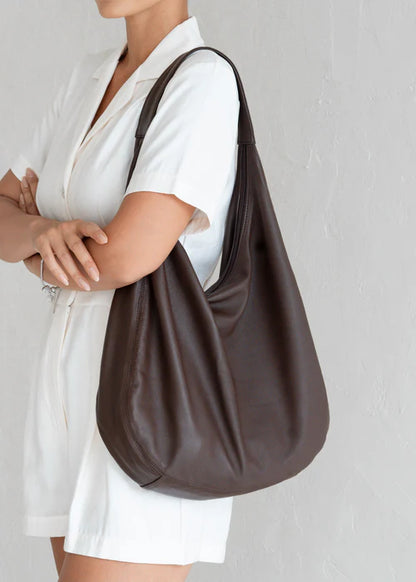 Soft Sheep Leather Slouchy Bindle Shoulder Bag