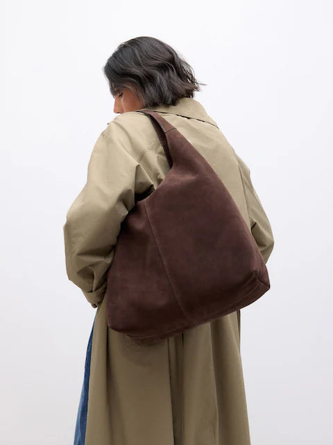 Genuine Suede Slouchy Bindle Shoulder Tote