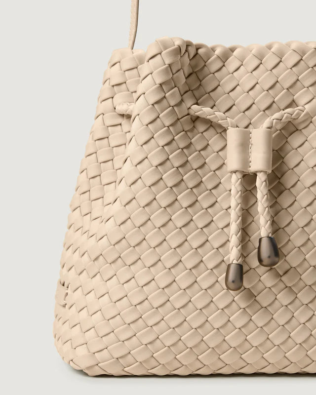 Hand Woven Drawstring Bucket Adjustable Crossbody Bag