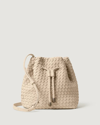 Hand Woven Drawstring Bucket Adjustable Crossbody Bag