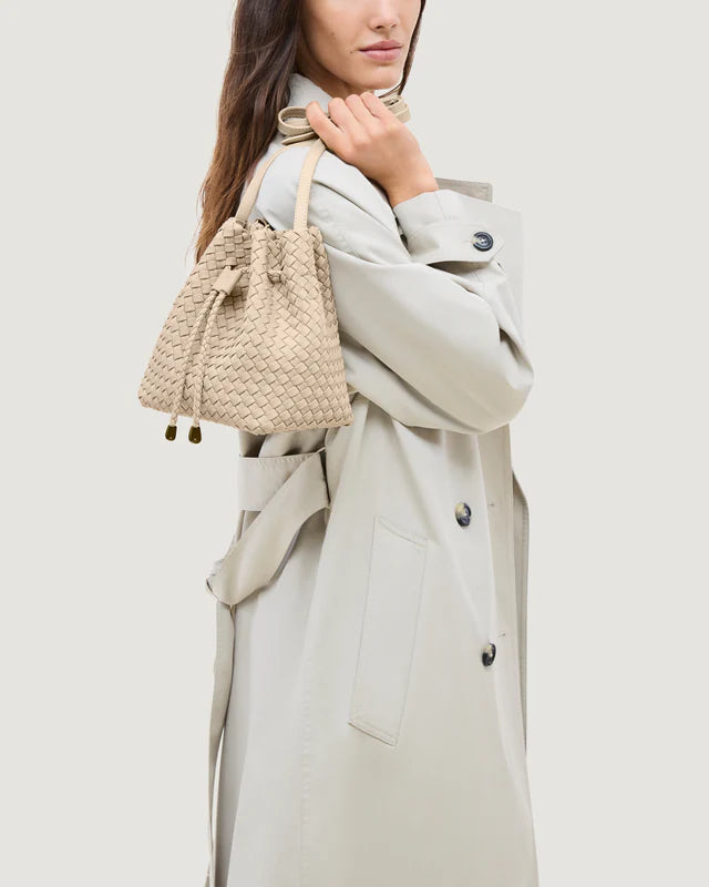 Hand Woven Drawstring Bucket Adjustable Crossbody Bag