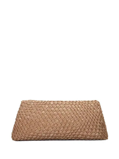 Hand Woven Fold Flap Convertible Clutch Crossbody Bag