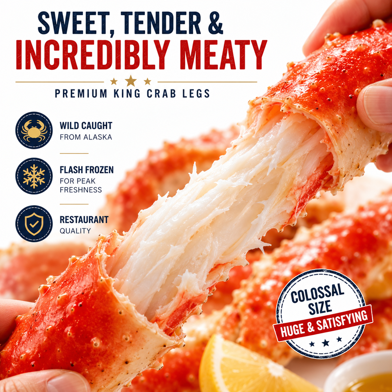 Wild Caught Alaskan King Crab Legs – Colossal Size | Flash Frozen Premium Seafood