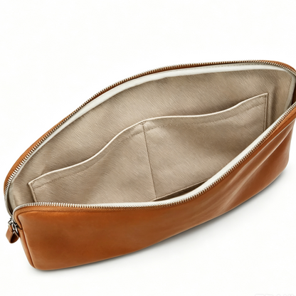 Genuine Leather 15 Inch Laptop Tech Organizer Sleeve