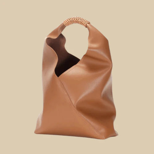 Woven Handle Vegan Leather Bindle Bag